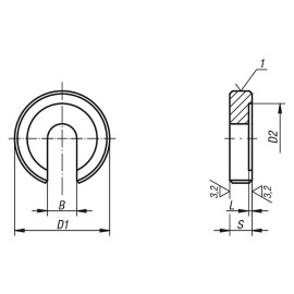 K0730 Шайбы защитные C-образные DIN 6372