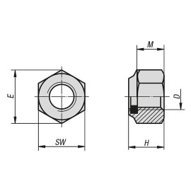 K1147 Гайки шестигранные DIN 982 самоконтрящиеся высокие
