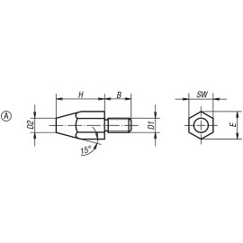 K0296 Опоры конусные с наружной резьбой DIN 6320
