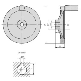 K0161 Маховики дисковые из алюминия черные