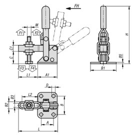 K1256 Прижимы механические с горизонтальным основанием