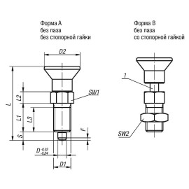 K1149 Штифты стопорные резьбовые с маркировкой запирания