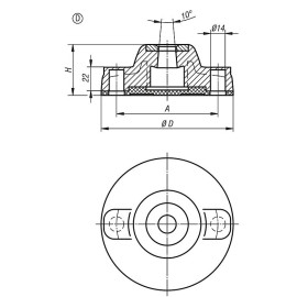K0424 Основания подвижных опор из усиленного пластика, 4°