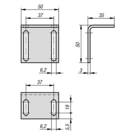 K1294 Уголки крепежные для шариковых защелок