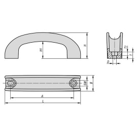 K1217 Ручки бугельные дуговые с наружным креплением