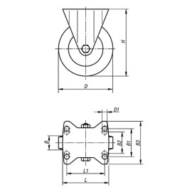 K1772 Ролики усиленные с пластиковыми колесами