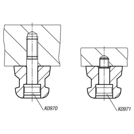 K0968 Пальцы центрирующие UNI lock со сквозным отверстием