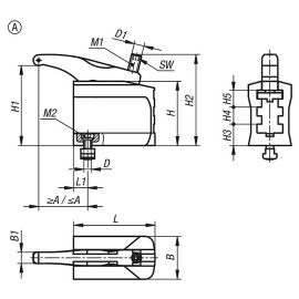 K1664 Прижимы силовые рычажные трехуровневые