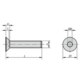 K0708 Винты DIN EN ISO 10642 с шестигранным пазом