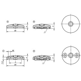 K0416 Основания шарнирных опор, 20°