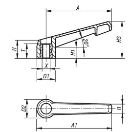 K0175 Рукоятки зажимные с ручкой из усиленного пластика