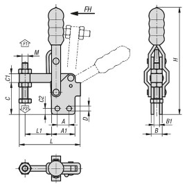 K1244 Прижимы механические с жестко установленным винтом