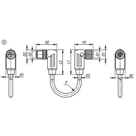 K1482 Кабели для прижимов с датчиком усилия (K1463)