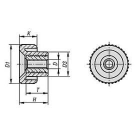 K1472 Гайки с накаткой из пластика