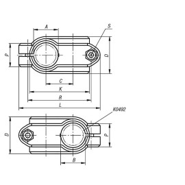 K0472 Зажимы для круглых труб крестовые из пластика
