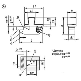 K1652 Защелки врезные подвижные