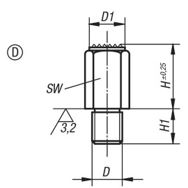 K0299 Опоры шестигранные с наружной резьбой