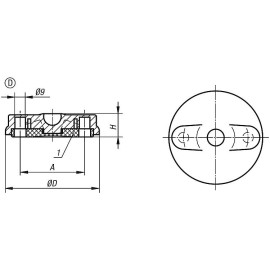 K0415 Основания шарнирных опор из пластика, 20°