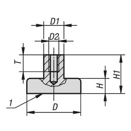 K1400 Магниты со втулкой с внутренней резьбой ферритовые