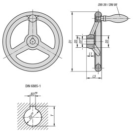 K0671 Маховики DIN 950 из чугуна со спицами