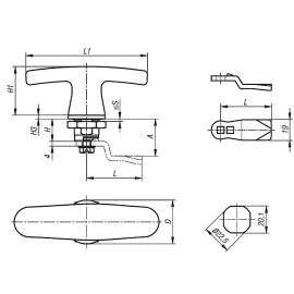 K1452 (K1340) Замки поворотные Hygienic DESIGN с T-образной ручкой