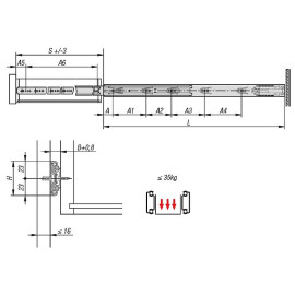 K1571 Комплекты направляющих с доводчиком разборные, 35 кг