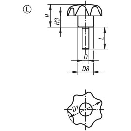 K0155 Ручки звездообразные DIN 6336 антистатические