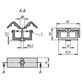 K1279 Крепления для проводов на конструкционные профили