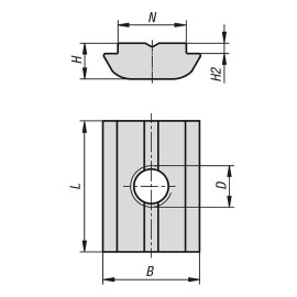 K1026 Сухари пазовые T-образные из стали (тип B)