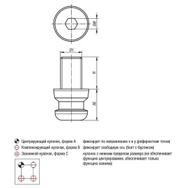 K0967 Пальцы центрирующие UNI lock с наружной резьбой