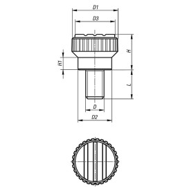 K0110 Ручки с накаткой обнаруживаемые металлодетектором