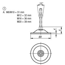 K0672 Основания шарнирных опор, 7,5°
