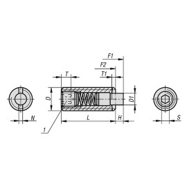 K1372 Фиксаторы пружинные с плоским упором, сталь