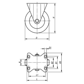 K1771 Ролики усиленные с пластиковыми колесами
