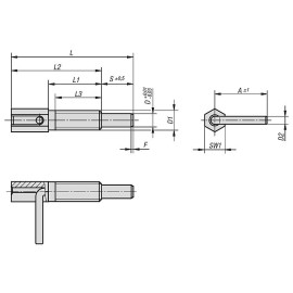 K0340 Штифты стопорные с ригелем резьбовые из стали