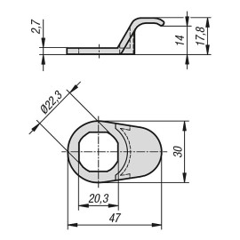 K0534 Ручки с отверстием для поворотных замков