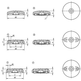 K0423 Основания подвижных опор из пластика, 4°