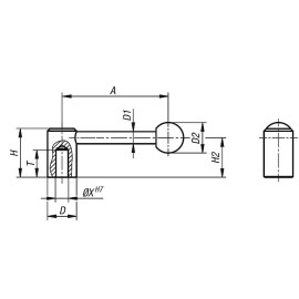 K0176 Рукоятки зажимные из стали с круглой ручкой из пластика