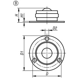 K1734 Ролики шаровые с фланцем и крепежными отверстиями