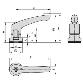 K1626 Рычаги для усиленного зажима из цинкового сплава и нерж. стали, ВР