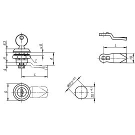 K1355 (K1340) Замки поворотные из нержавеющей стали с ключами