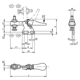 K0068 Прижимы механические с вертикальным основанием