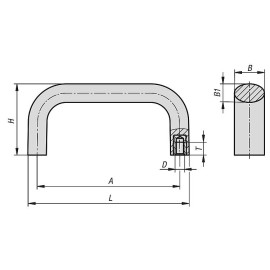 K1458 Ручки бугельные овального сечения из пластика