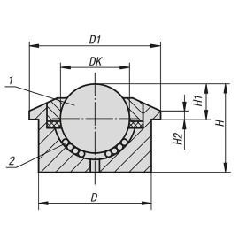 K1323 Ролики шаровые усиленные из нержавеющей стали