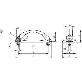 K0193 Ручки бугельные термостойкие с крепежными болтами