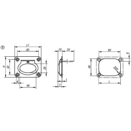K0243 Ручки врезные из нержавеющей стали откидные