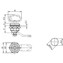 K0524 (K0523) Замки поворотные из цинка с фиксацией ключа