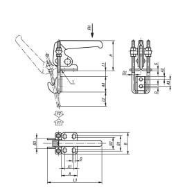 K0082 Защелки натяжные вертикальные со скобой и крюком