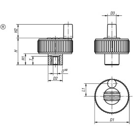K0262 Маховики NOVO grip из пластика с насечкой и ручкой
