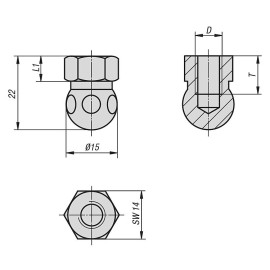 K0422 Головки шаровые для оснований опор, 20°